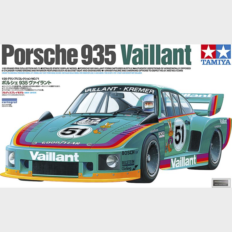 Tamiya - Porsche 935 Vaillant Modelbil Byggest - 1:20 - 20071