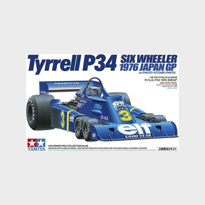 Tamiya - Tyrrell P34 Six Wheeler 1976 Japan Gp Bygges�t - 1:20 - 20058