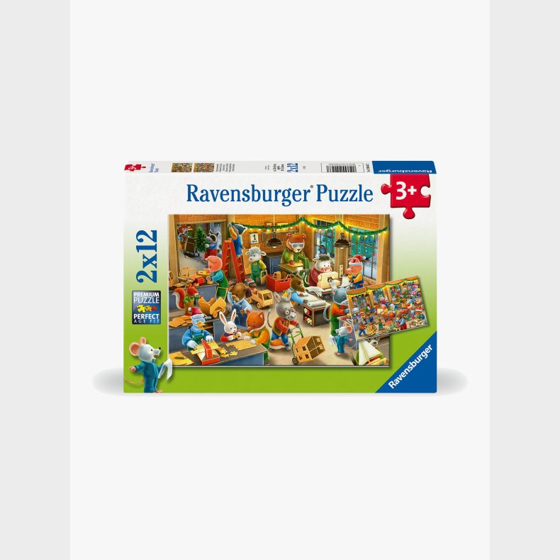 Ravensburger Christmas Toy Factory Puslespil 2x12 Brikker