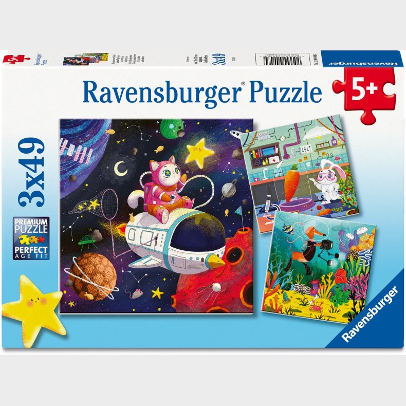 Ravensburger Puslespil Kids in Science 3x49 Brikker