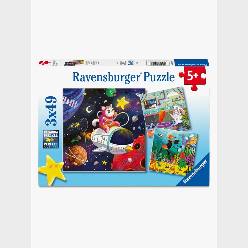 Ravensburger Puslespil Kids in Science 3x49 Brikker