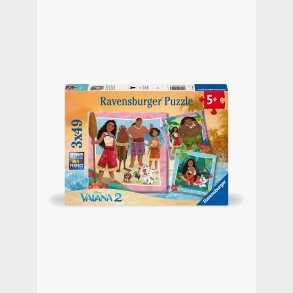 Ravensburger Disney Vaiana 2 Puslespil 3x49 Brikker
