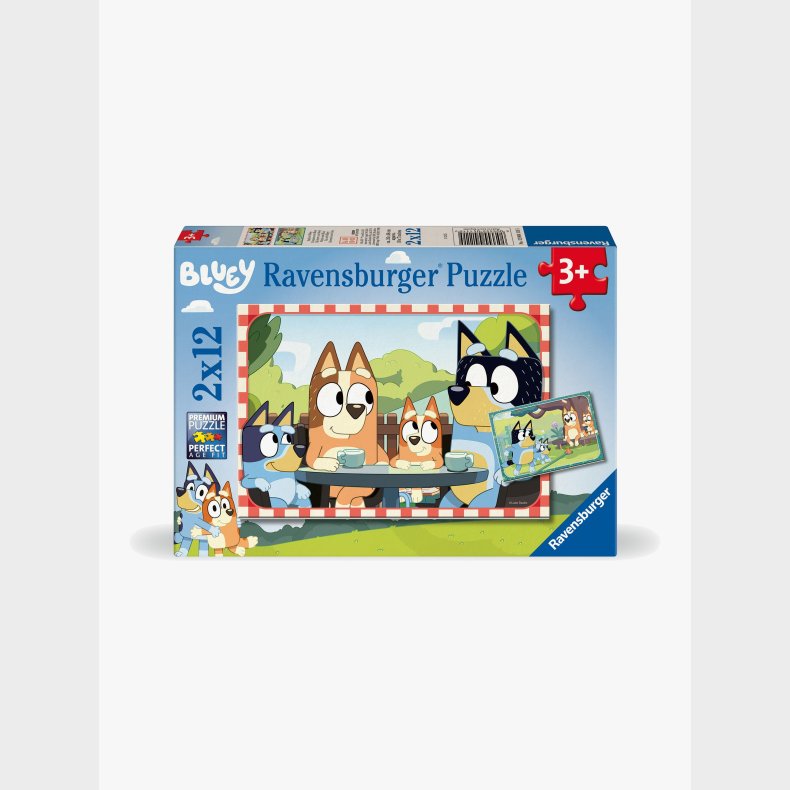 Ravensburger Bluey Puslespil 2x12 Brikker