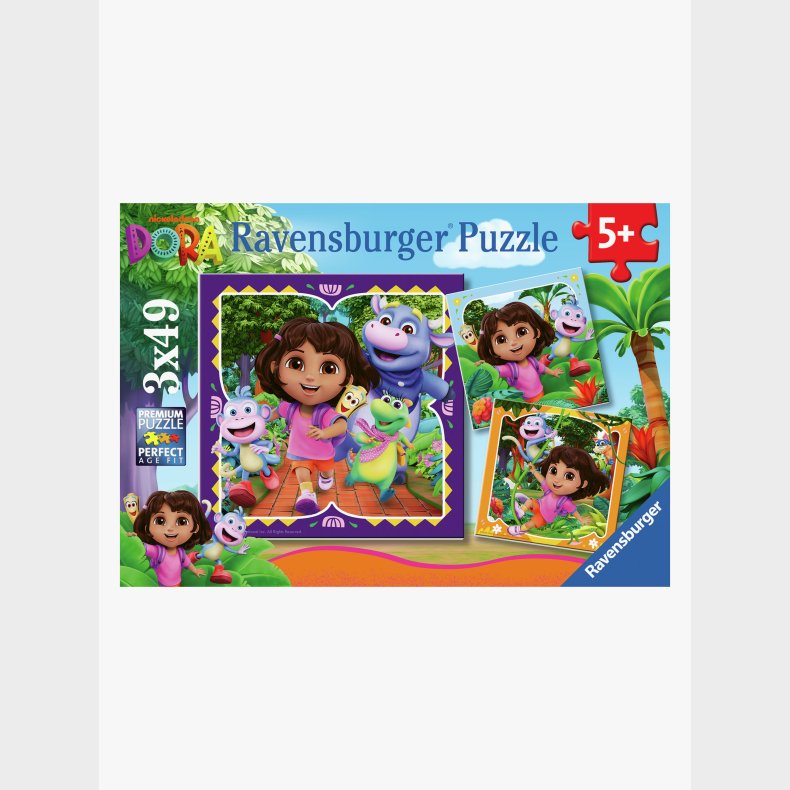 Ravensburger Dora Udforskeren Puslespil 3x49 Brikker