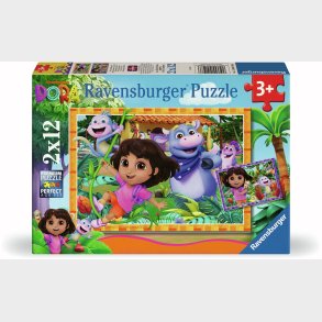 Ravensburger Dora Udforskeren Puslespil 2x12 Brikker