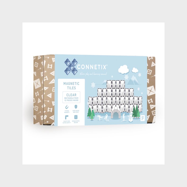 CONNETIX | Clear Rectangle, 12 stk