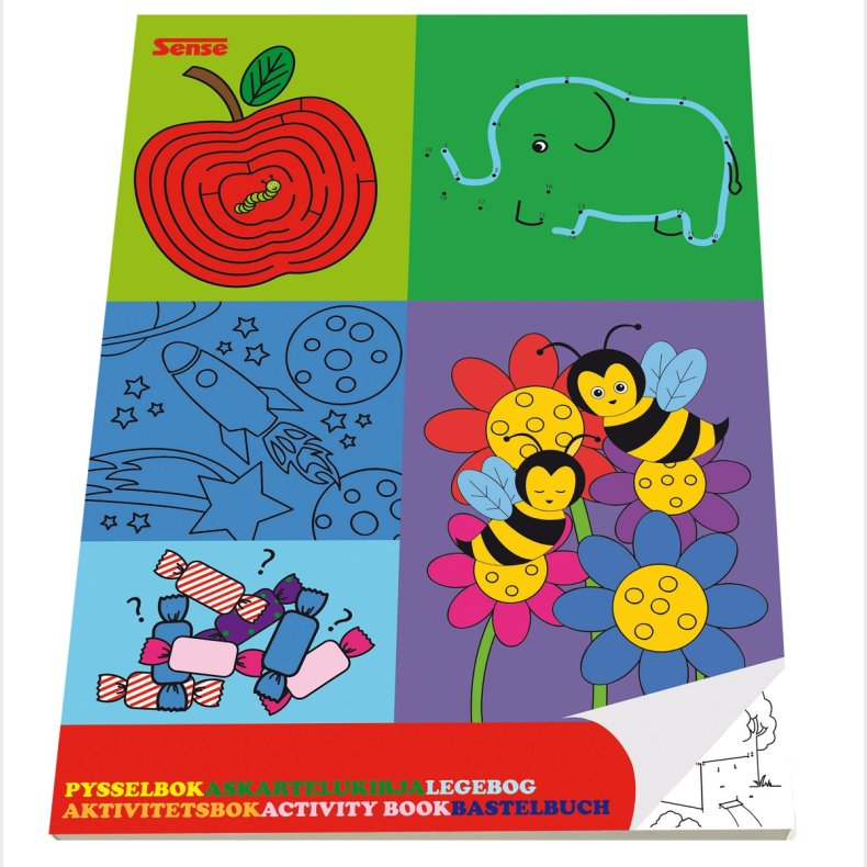Sense | Malebog med sjove opgaver, 36 sider