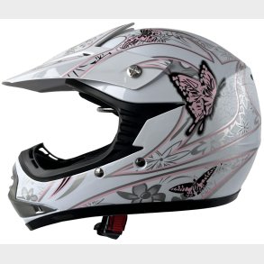 B�rne Crosser Hjelm Pink Butterfly str. M