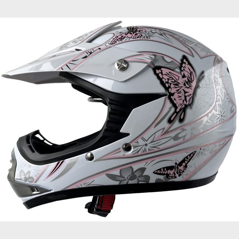 B�rne Crosser Hjelm Pink Butterfly str. M