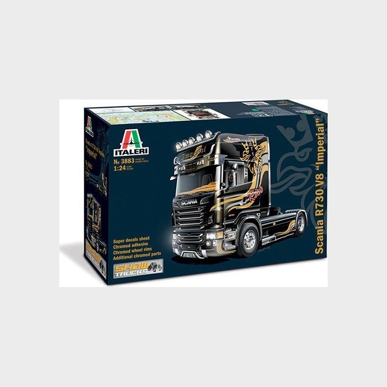 Italeri - Scania R730 V8 Topline Imperial Lastbil Bygges�t - 1:24 - 3883