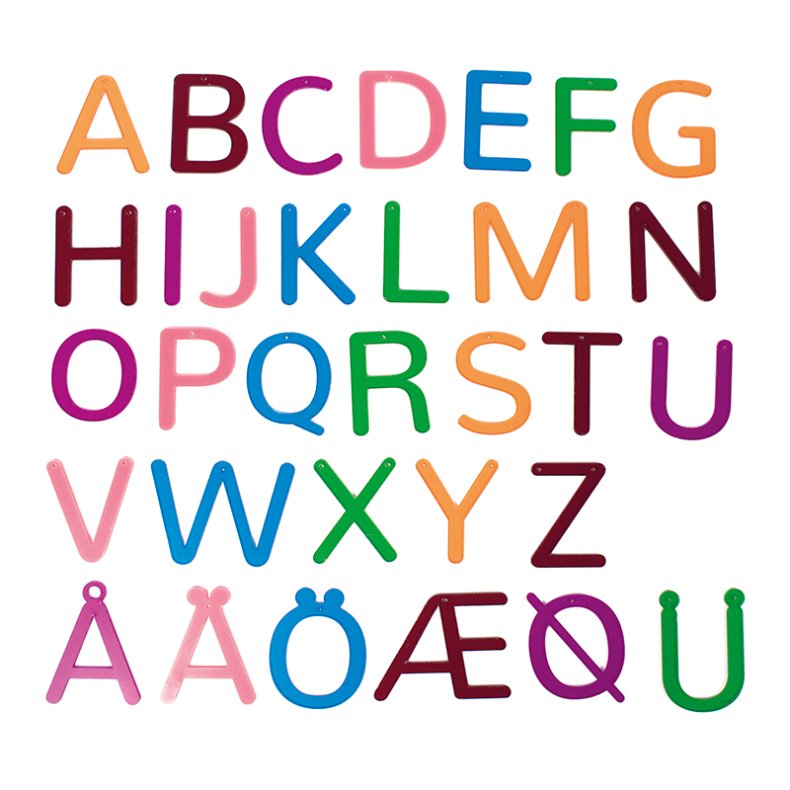 Transparente bogstaver, 32 dele