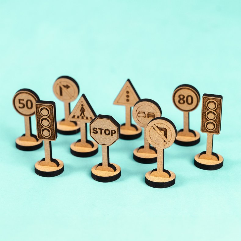 Crateit Town - Trafik og vejskilte, 10 dele