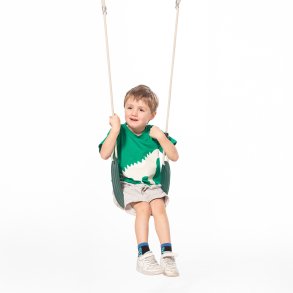 DICE | Bld gynge 67 x 14 cm - Mrkegrn (beige reb)