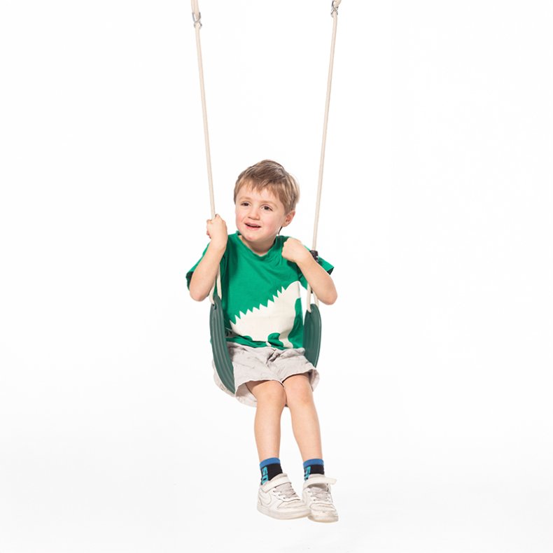 DICE | Bld gynge 67 x 14 cm - Mrkegrn (beige reb)