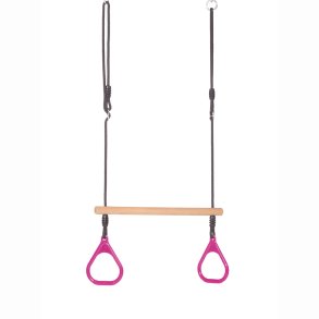 DICE | Trapezgynge m. ringe - Pink (sort reb)