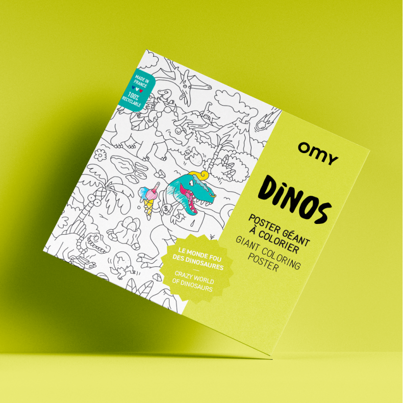 OMY | Farvelgningsplakat - Dinosaurer