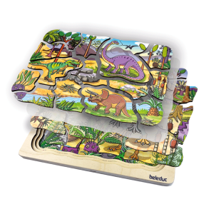 Beleduc | 4-i-1 puslespil m. 45 brikker - Dinosaurer