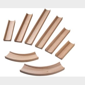 Haba | Kullerb tilbehr - Skinnest lige + bue, 8 stk