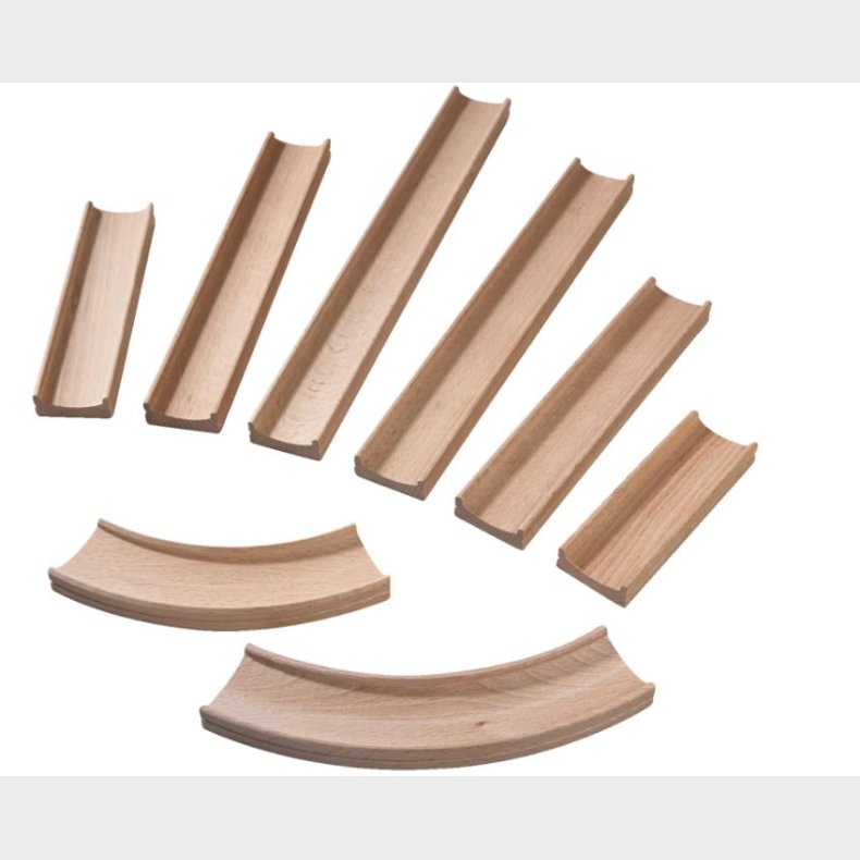 Haba | Kullerb tilbehr - Skinnest lige + bue, 8 stk