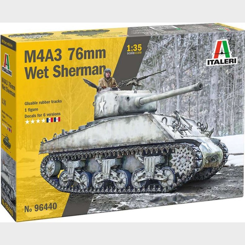 Italeri - Sherman M4a3 Wet Modeltank Byggest - 1:35 - 96440
