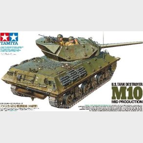Tamiya - M10 U.s. Tank Destroyer Mid Production Byggest - 1:35 - 35350