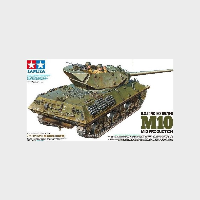 Tamiya - M10 U.s. Tank Destroyer Mid Production Byggest - 1:35 - 35350