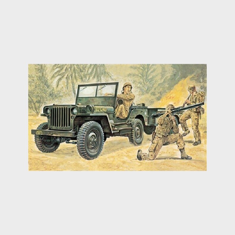 Italeri - Willys Mb Jeep Med Trailer Bygges�t - 1:35 - 314