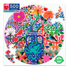 eeBoo | Puslespil med 500 brikker - Birds & flowers
