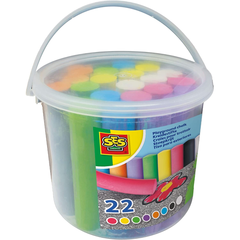 SES Creative | Gadekridt i spand, 22 stk