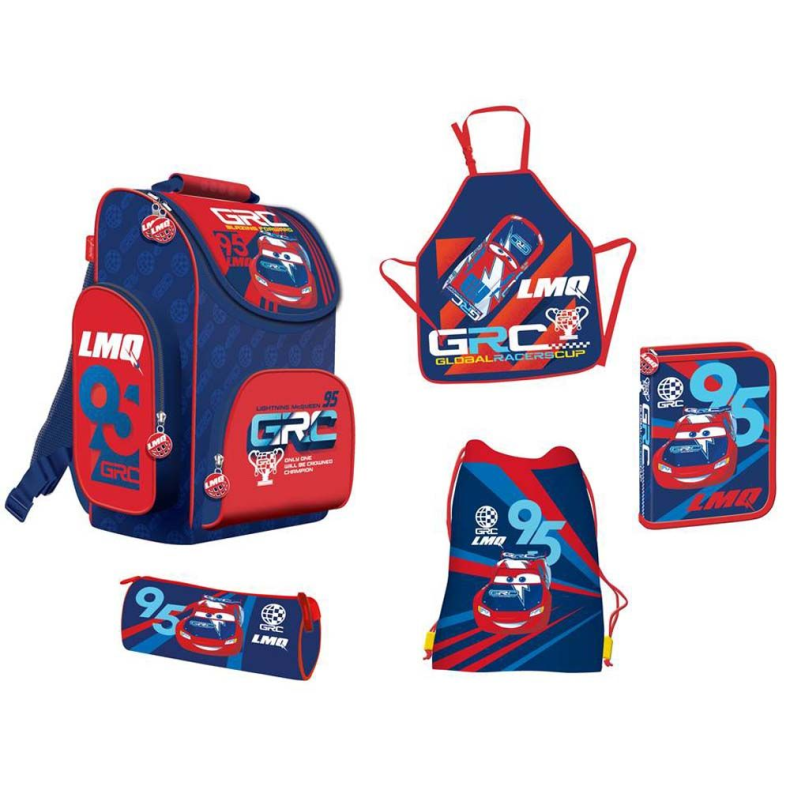 Cars Skoletaske med 5 Dele