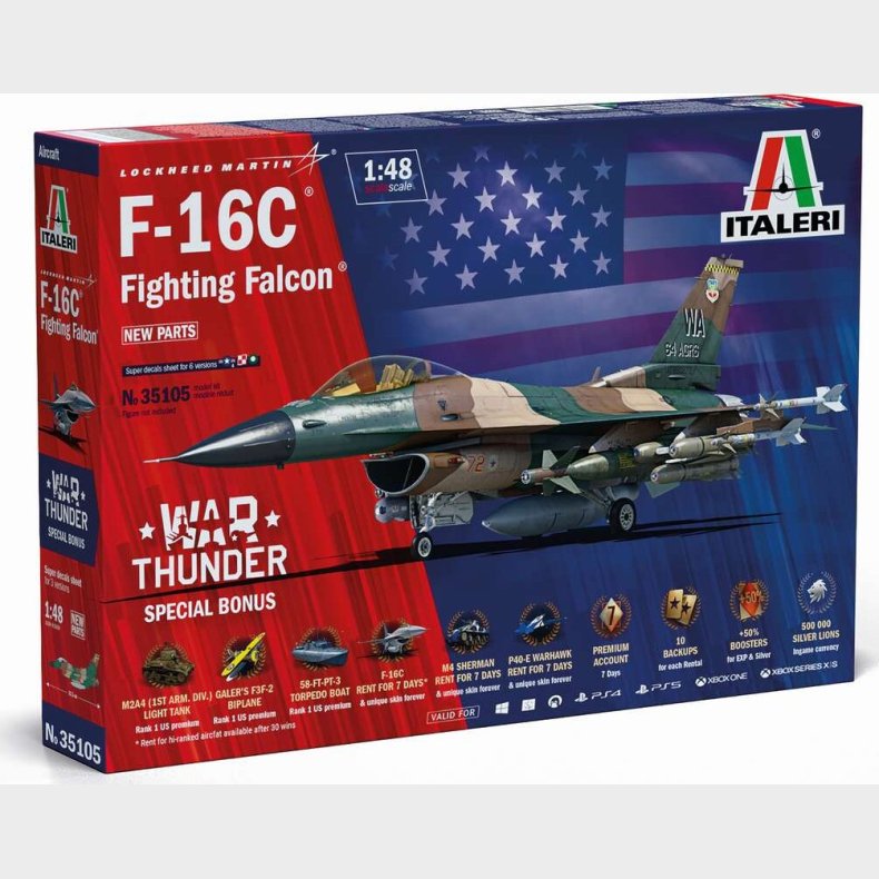 Italeri - F-16c Fighting Falcon War Thunder Fly - 1:48 - 35105