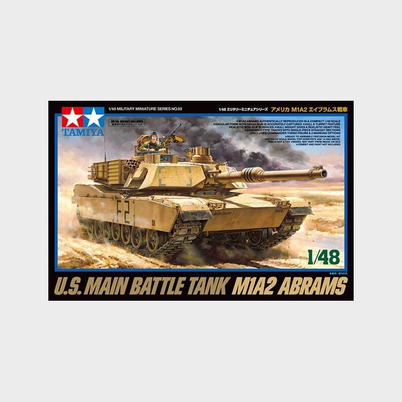 Tamiya - M1a2 Abrams Main Battle Tank Byggest - 1:48 - 32592