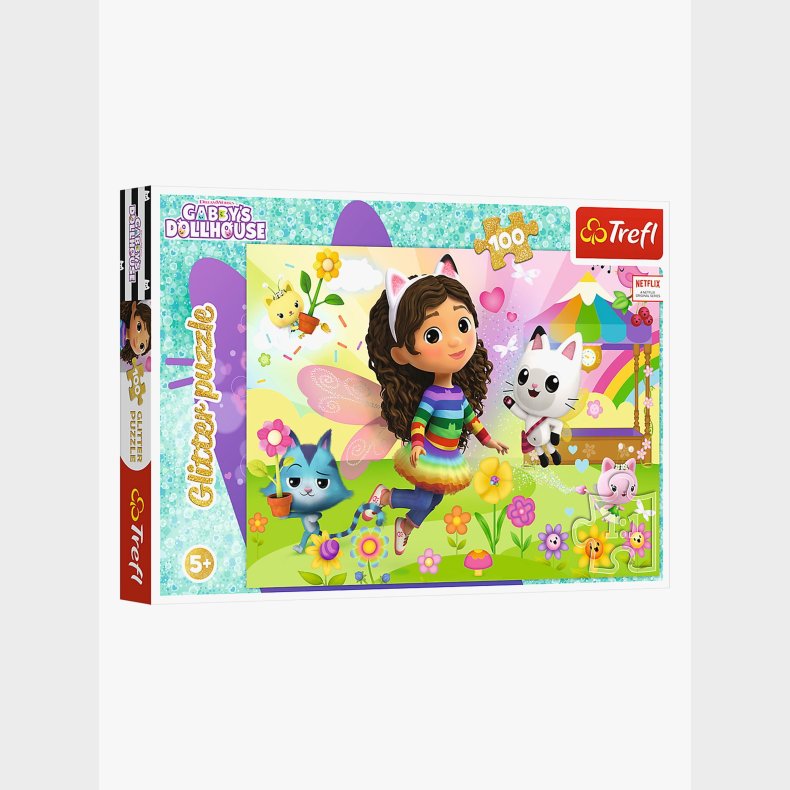 Trefl Gabbys Dollhouse Glitter Puslespil 100 Brikker