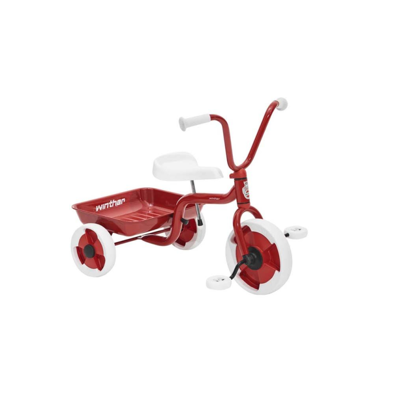 Trehjulet cykel m. vippelad r�d/hvid