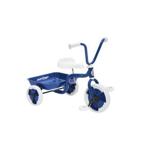 Trehjulet cykel m. vippelad bl�/hvid