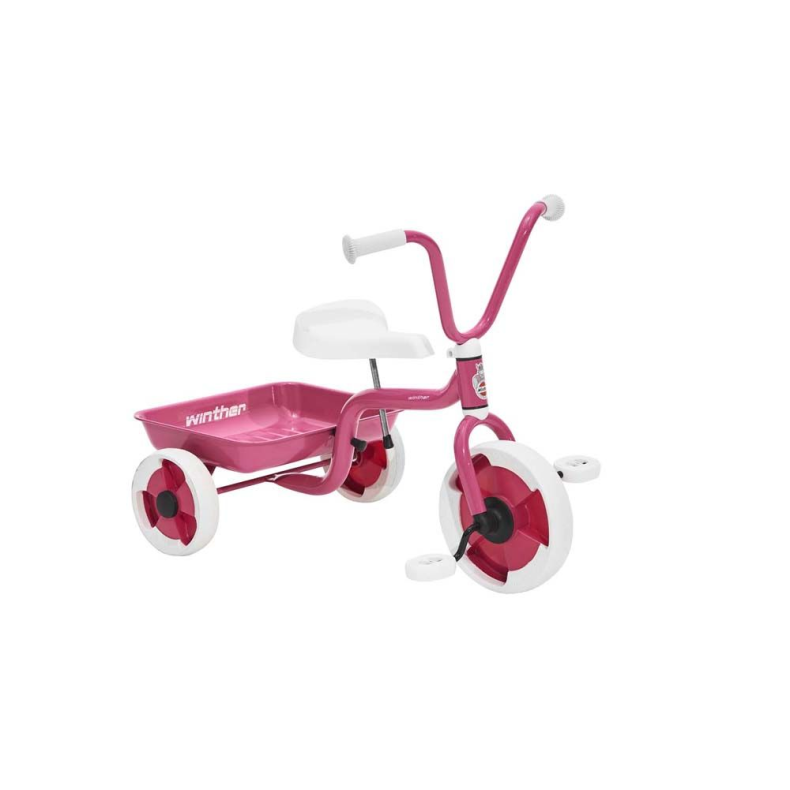 Trehjulet cykel m. vippelad lyser�d/hvid