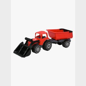 Plasto Traktor m. Frontl�sser &  Anh�nger, R�d/Sort
