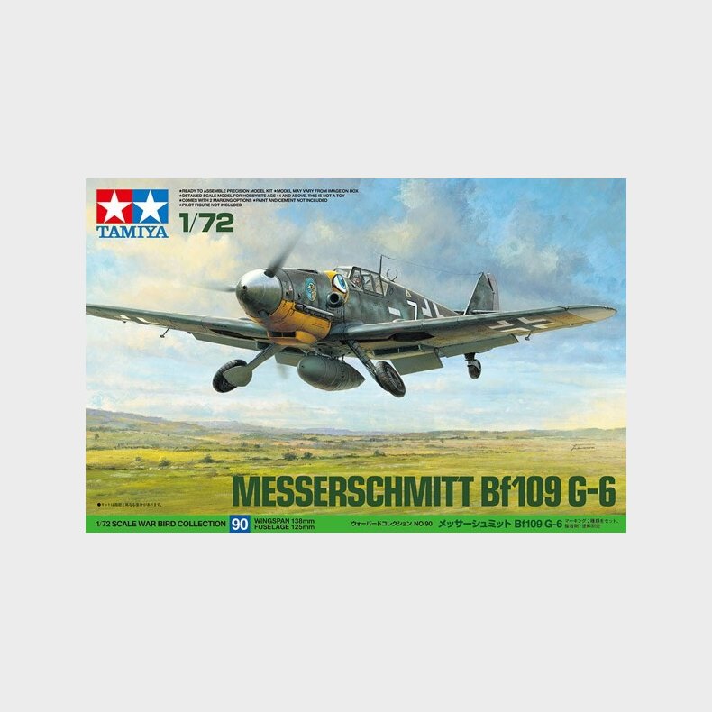 Tamiya - Messerschmitt Bf 109 G-6 Fly Bygges�t - 1:72 - 60790