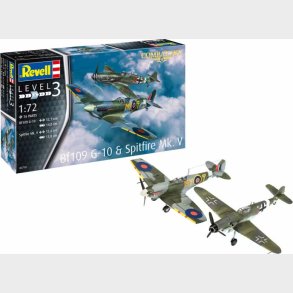 Revell - Messerschmitt Bf 109 G-10 + Supermarine Spitfire Mk.v - 1:72 - Level 3 - 63710
