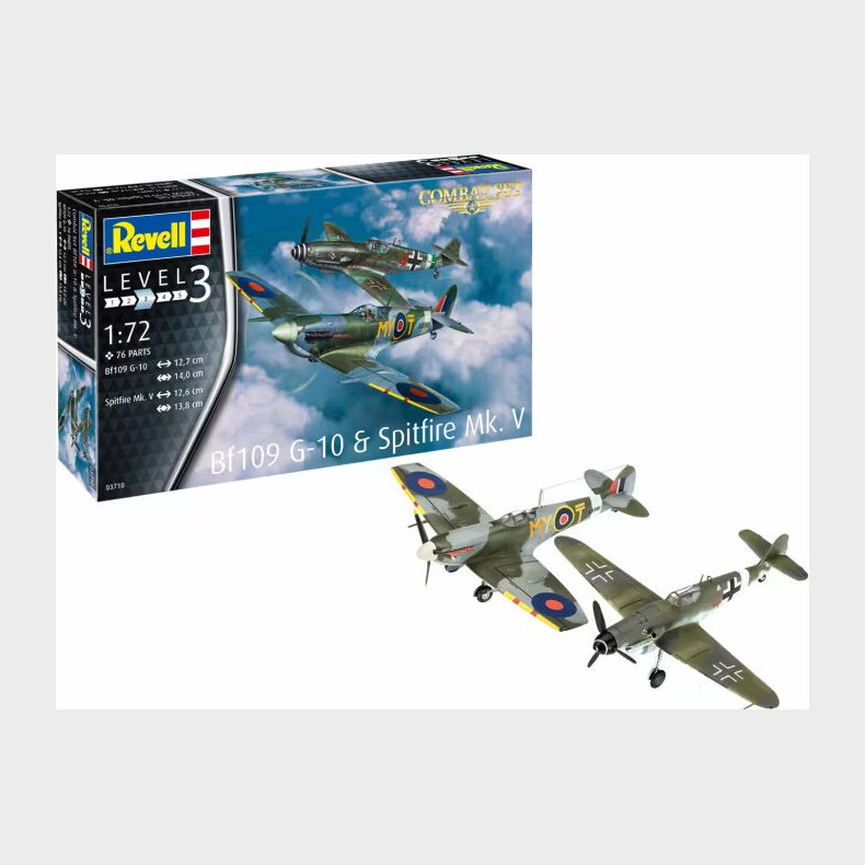 Revell - Messerschmitt Bf 109 G-10 + Supermarine Spitfire Mk.v - 1:72 - Level 3 - 63710
