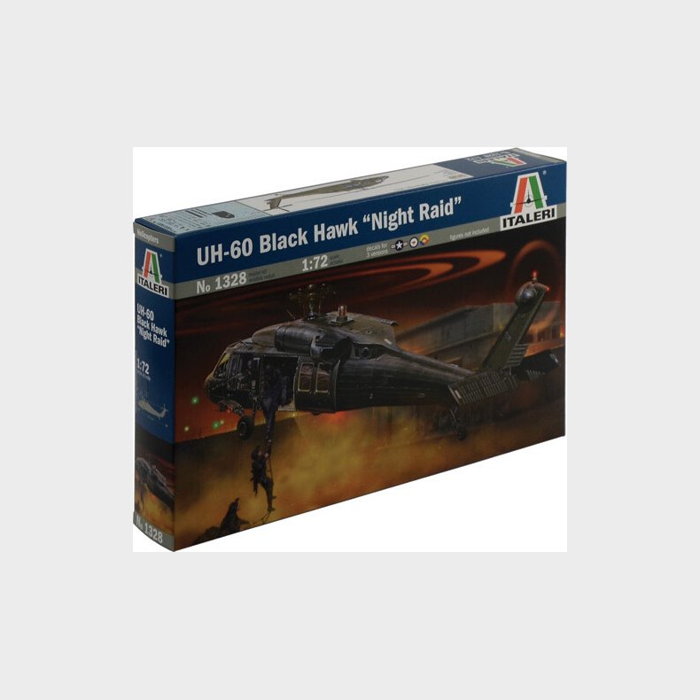 Italeri - Uh-60 Black Hawk Night Raid Helikopter - 1:72 - 1328