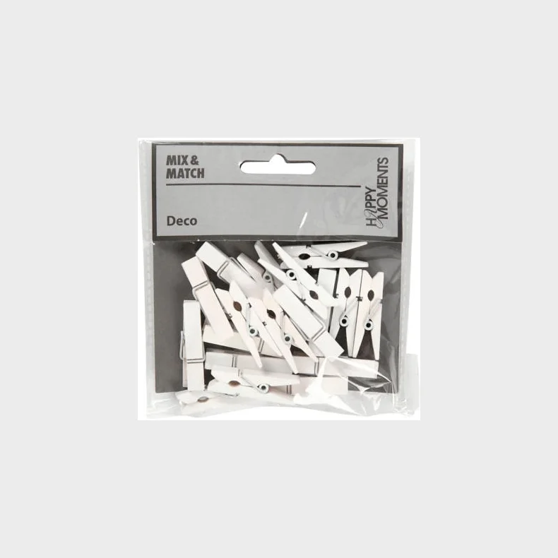 Minitjklemme 9mm 20stk hvid