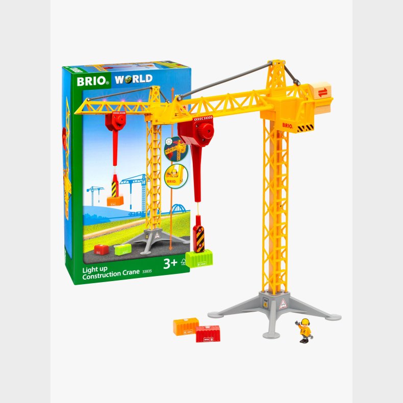 BRIO 33835 Byggekran Med Lamper, B�rnelampe