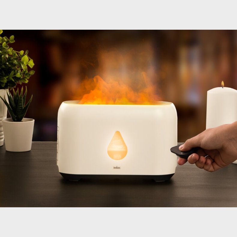 Luftfugter med LED-flamme - Zenkuru