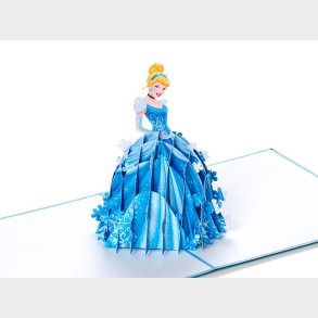 Pop Up-kort - Prinsesse i Bl Kjole