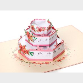 Pop up-kort  Bryllupskage