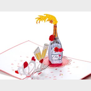 Pop Up-kort - Champagne