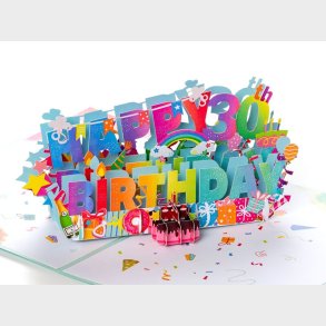 Pop Up-kort - Happy 30th Birthday