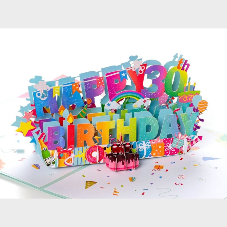 Pop Up-kort - Happy 30th Birthday