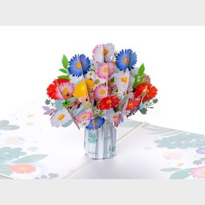 Pop up-kort  Blomsterbuket